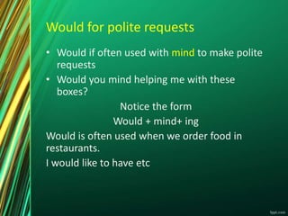 Would Text Used to, get used to be used to and would slideshare | PPSX