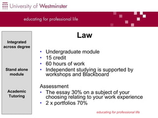 Use ePortfolios at The University Of Westminster | PPT