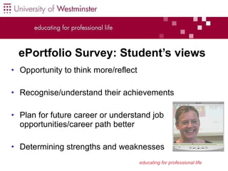 Use ePortfolios at The University Of Westminster | PPT