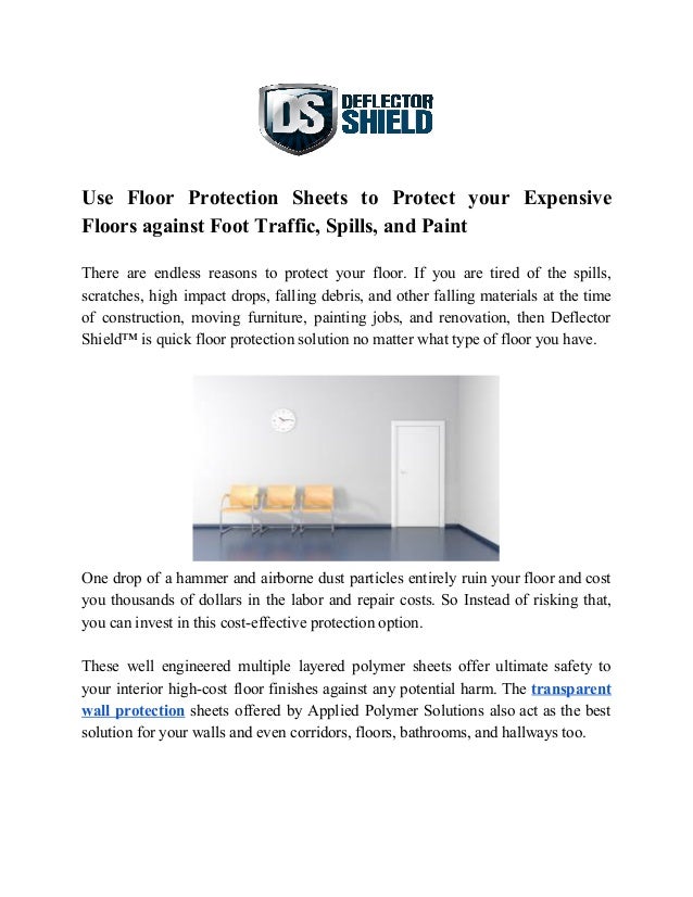 Floor Protection Sheet Service In Usa Deflector Shield