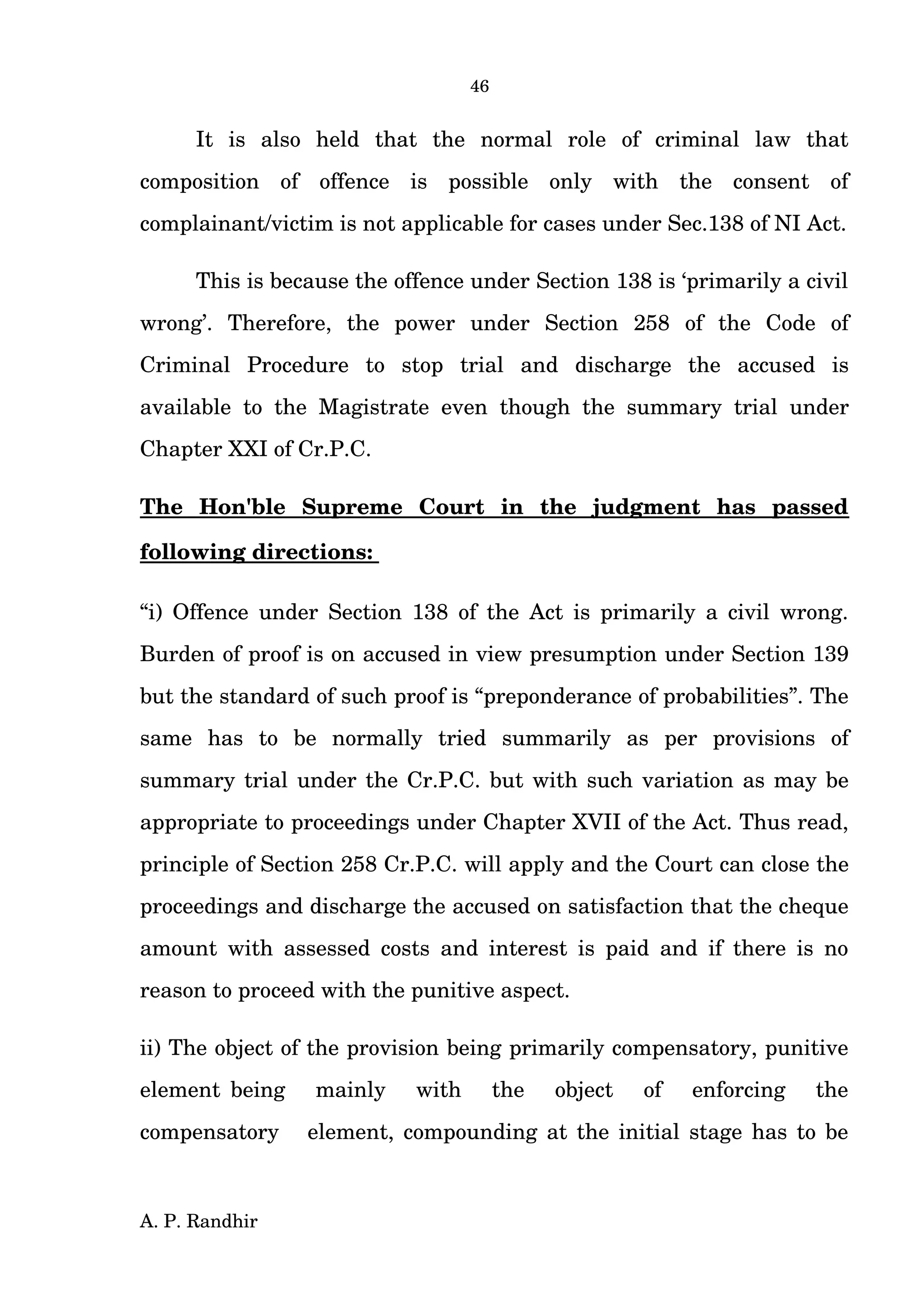 Useful article on Negotiable instrument act 138 PDF