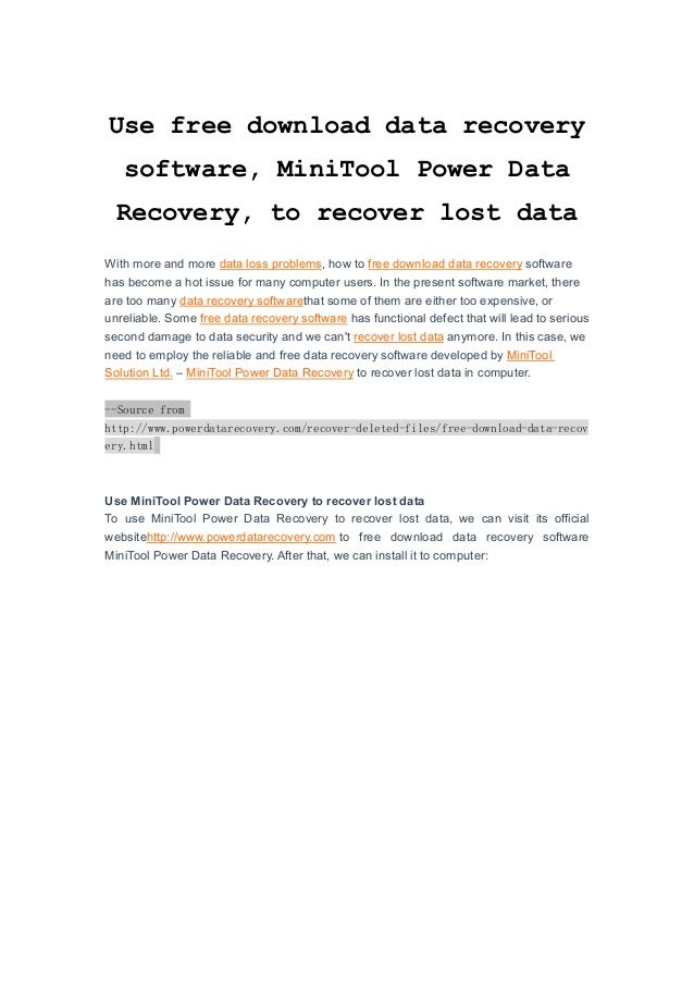 use minitool data recovery use minitool data recovery