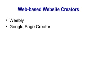 Web-based Website Creators Weebly Google Page Creator 