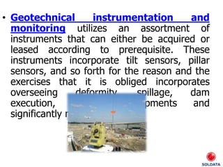 Monitoring Instrument Useful applications of geotechnical instrumentation and monitoring | PPTX