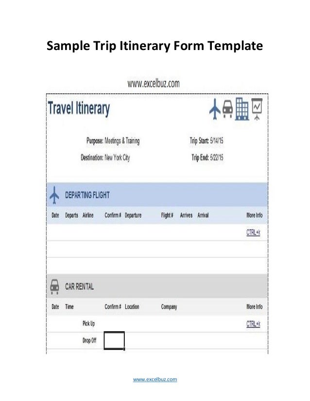 business itinerary