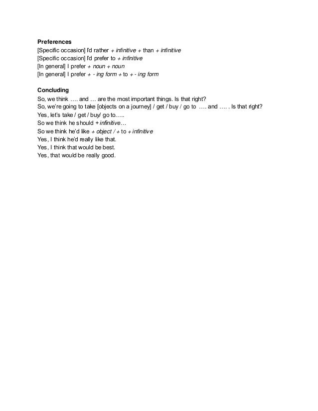 Useful expressions for pet speaking part 2