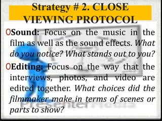 Viewing Protocol Useful instructional strategies for literature—based instruction | PPTX