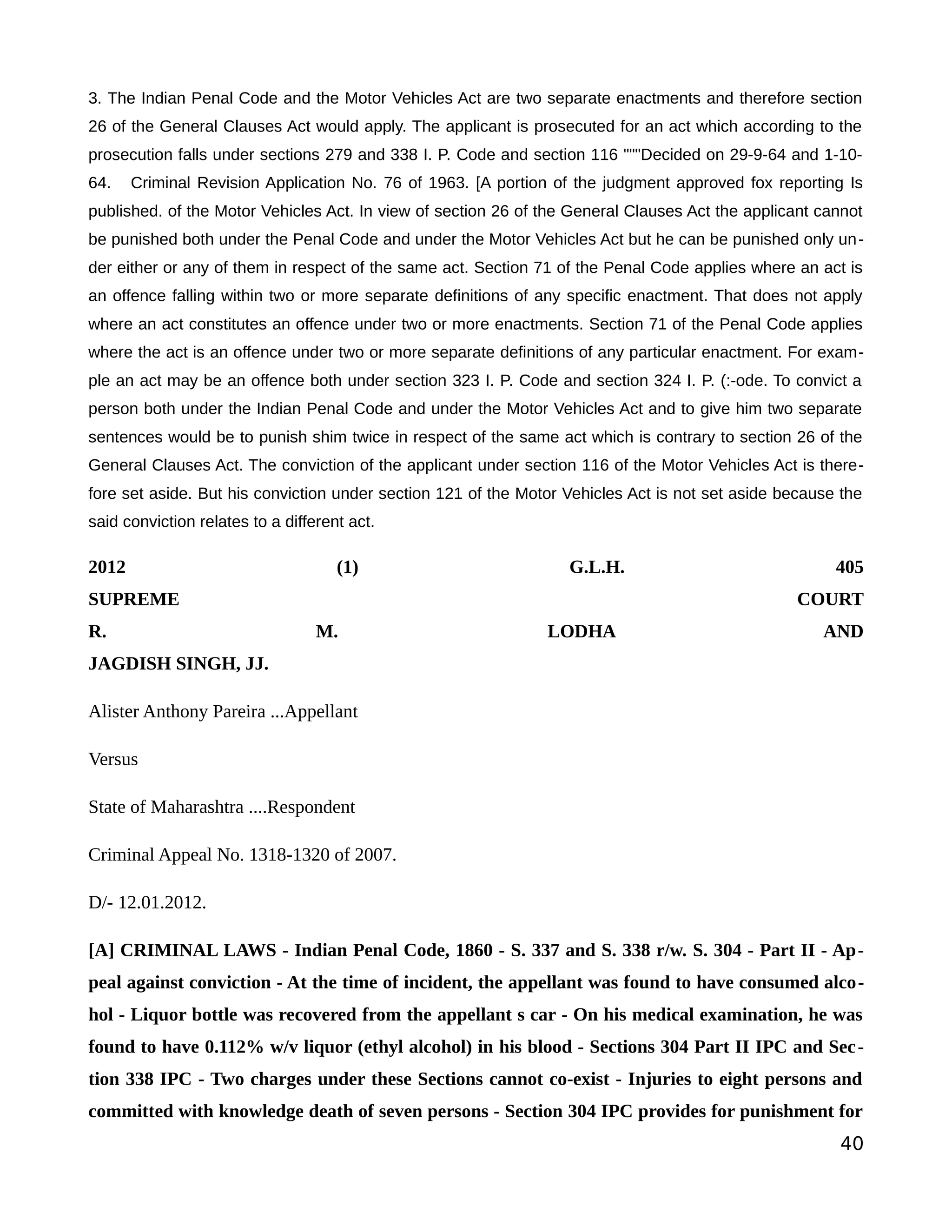 Useful judgment on ipc 279,337, 338, 304 a short notes | PDF