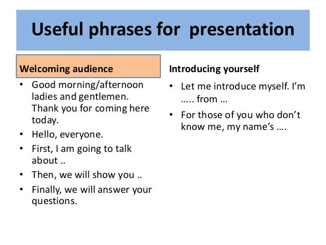 presentation starting words