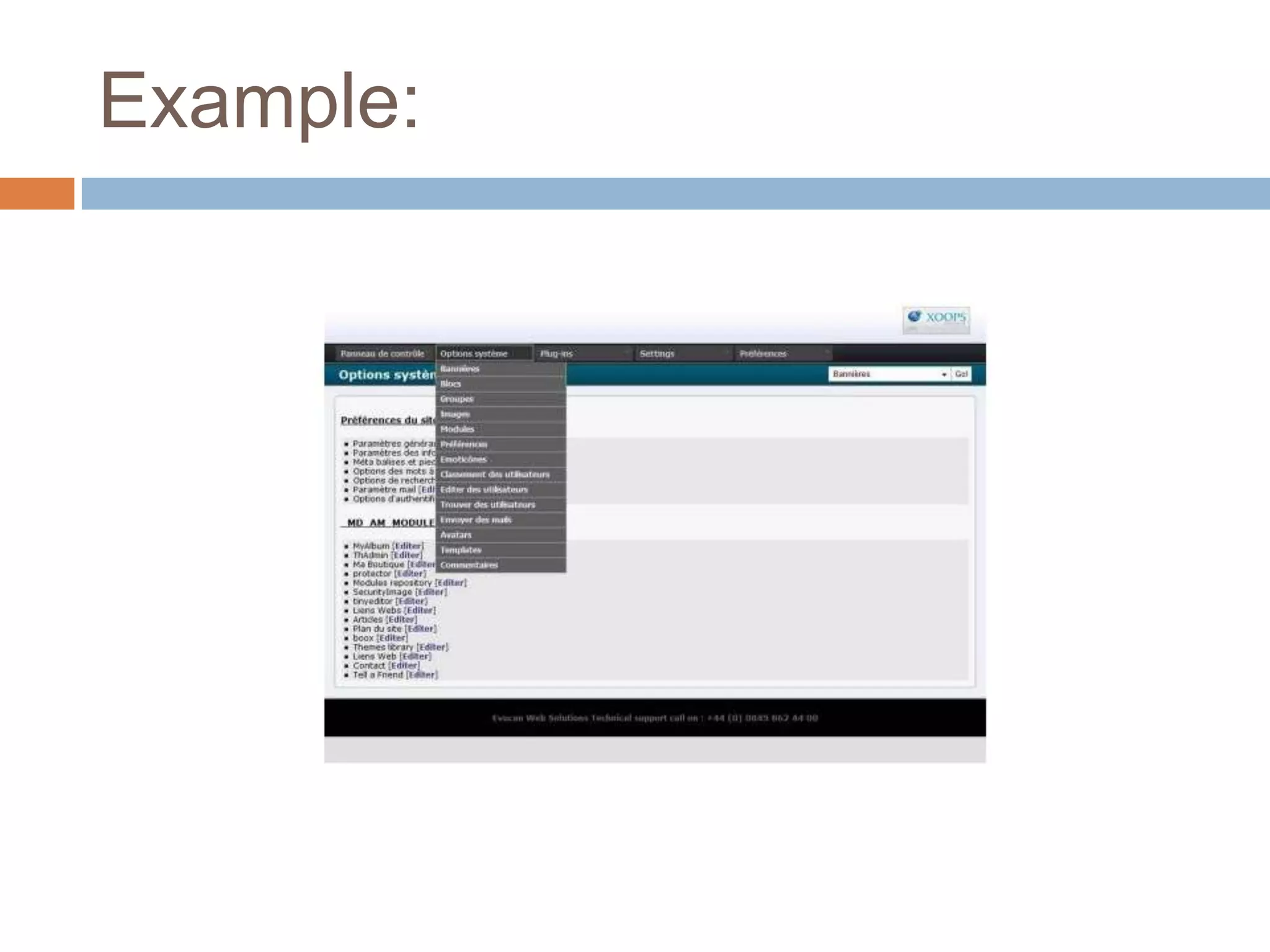 The actual content object: Stores the content.