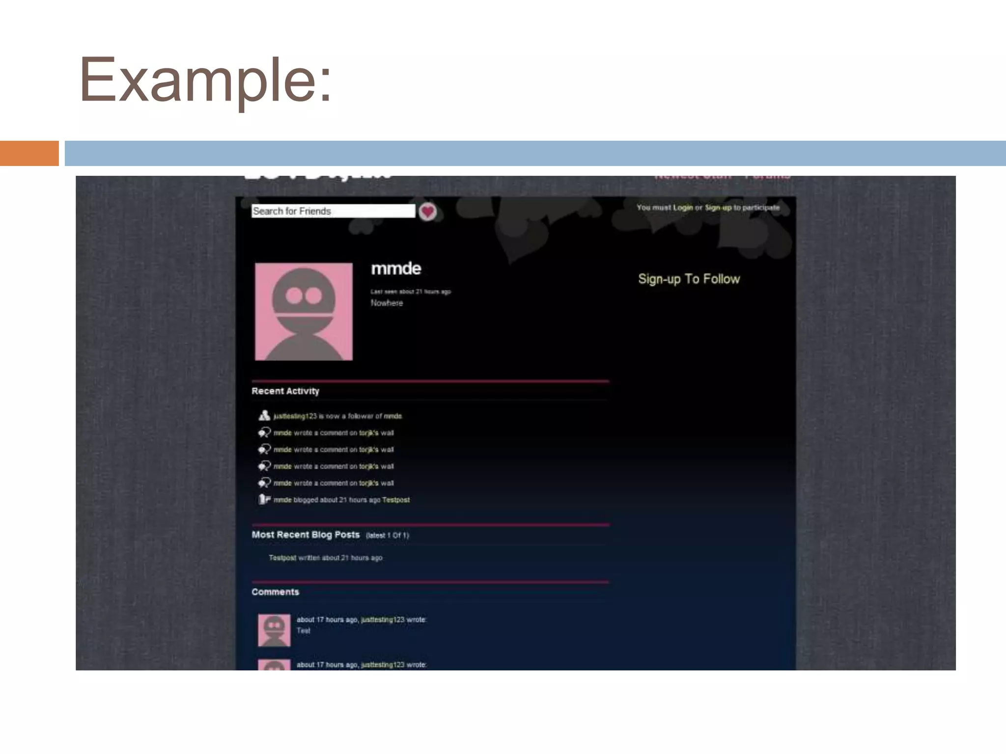 Boonex – dolphinOpen source software that gives the opportunity to build online communitiesFeatures Dolphin Smart Community Builder is a feature-packed CMS for dating sites, social networks and niche communities.Dolphin is paired with an iPhone application and with an AdobeAIR application for desktops. Dolphin can run both on Linux and Windows servers and supports server clusters.Uses PHP (5.2.0 or higher); PostgreSQL - 8.1+ (recommended), or MySQL 4.1.2 or higher; Apache - 1.3 or higherDolphin and Joomla integrationIf you are inexperienced or have no time or desire to deal with a new platform, Boonex offers premium membership (support) for 5 years (600$) and installation assistance (99$/site)Tools Modules, themes and third party plug-insDolphin includes blogs, events, groups, video chat, video player, customizable profiles, friends, boards, media sharing, store, files sharing and many other features.Strong community