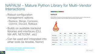 Useful Python Libraries for Network Engineers - PyOhio 2018 | PDF