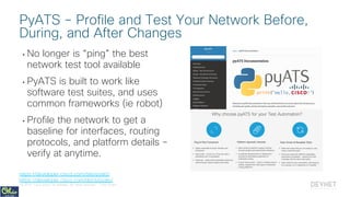Useful Python Libraries for Network Engineers - PyOhio 2018 | PDF