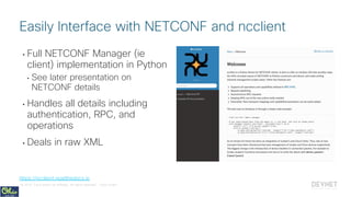 Useful Python Libraries for Network Engineers - PyOhio 2018 | PPT