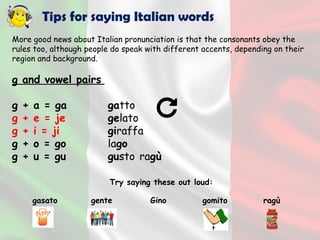 Italian G Useful sentences and pronuncia | PPT