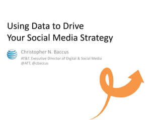 Using Data to Drive Your Social Media Strategy Christopher N. Baccus AT&T. Executive Director of Digital & Social Media@ATT, @cbaccus 