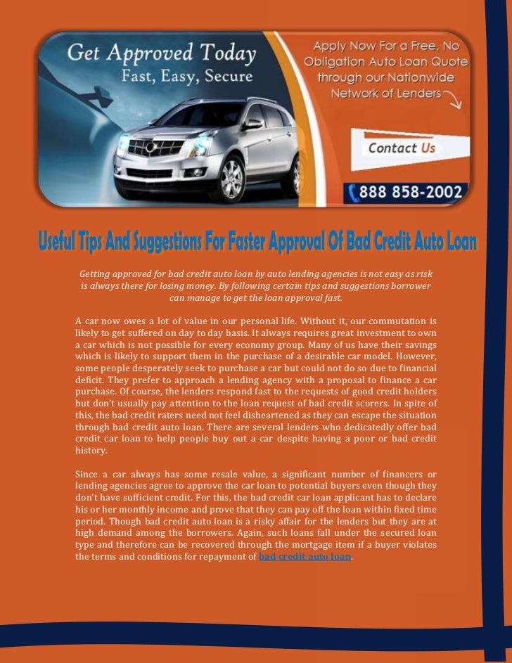 No Credit Auto Loans >> Useful Tips And Suggestions For Faster Approval Of Bad No Credit Auto Loans >> Useful Tips And Suggestions For Faster Approval Of Bad