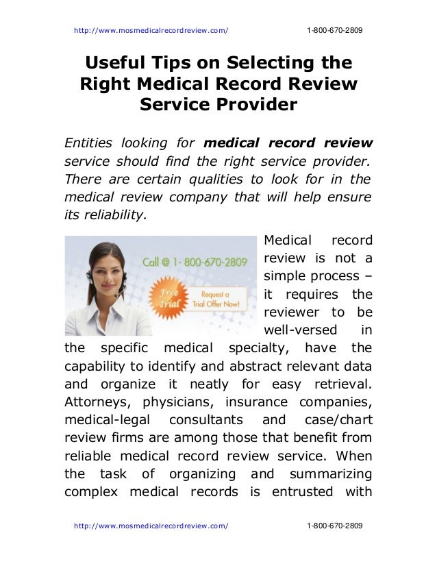 Useful Tips on Selecting the Right Medical Record Review Service Provider