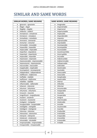 Incomparable Word Useful Vocabulary | PDF