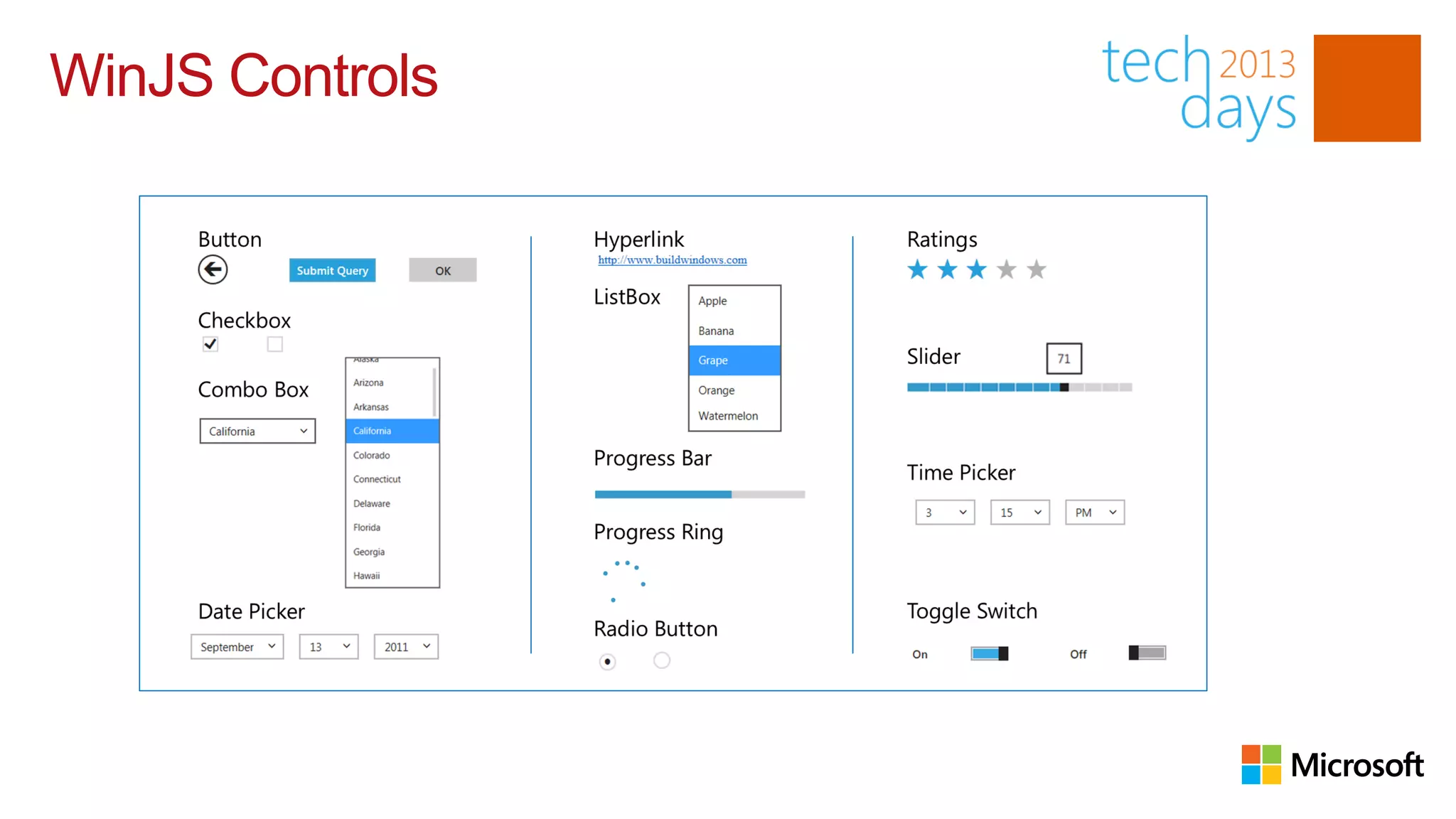WinJS Controls
 