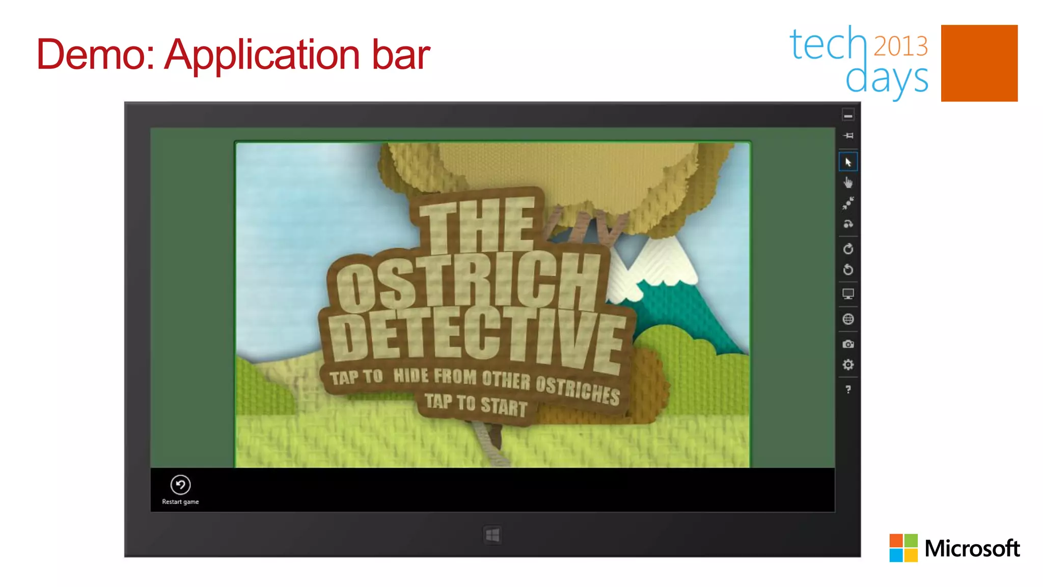 Demo: Application bar
 
