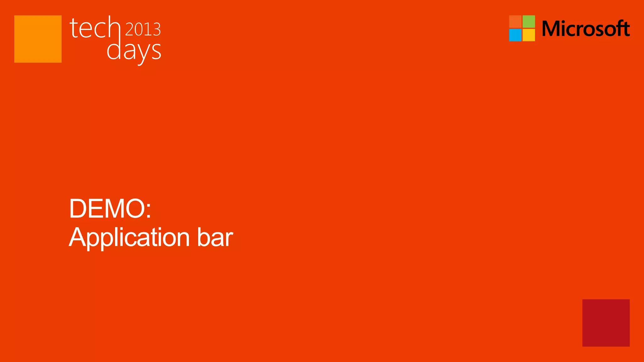DEMO:
Application bar
 