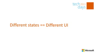 Different states == Different UI
 