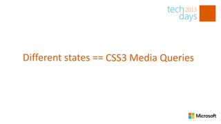Different states == CSS3 Media Queries
 