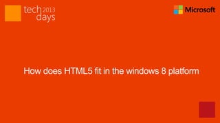 How does HTML5 fit in the windows 8 platform
 