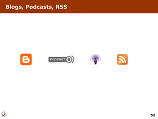 Blogs, Podcasts, RSS




                       52
 