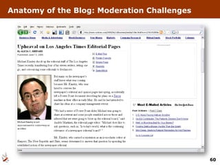 Anatomy of the Blog: Moderation Challenges




                                             60
 