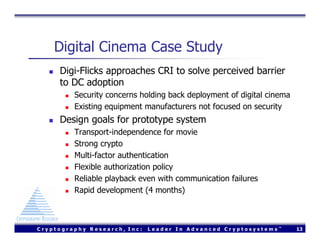 Using FreeBSD to Design a Secure Digital Cinema Server (Usenix 2004)