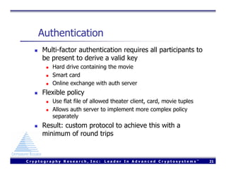 Using FreeBSD to Design a Secure Digital Cinema Server (Usenix 2004)