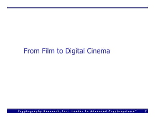 Using FreeBSD to Design a Secure Digital Cinema Server (Usenix 2004)