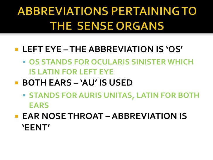 Use Of Abbreviations In Medical Terminology