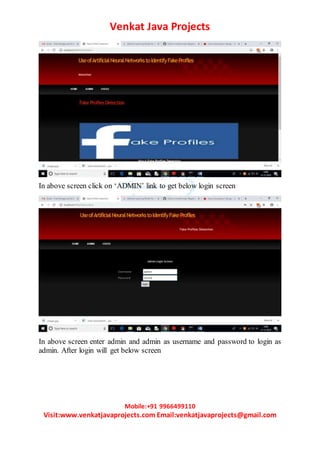 Use of artificial neural networks to identify fake profiles | DOCX
