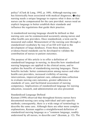 Nursing Language Example Use of a standardized nursing language for documentation of nursin.docx