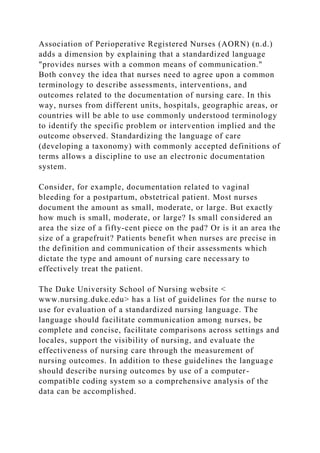 Nursing Language Example Use of a standardized nursing language for documentation of nursin.docx