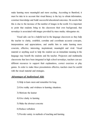 Use of audio visual aids in language learning | DOCX