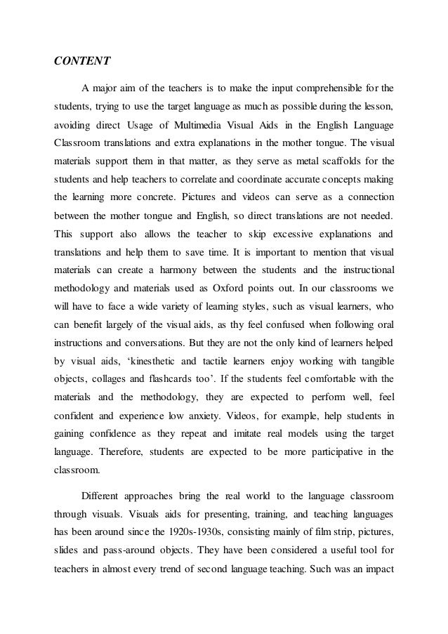 Use of audio visual aids in language learning