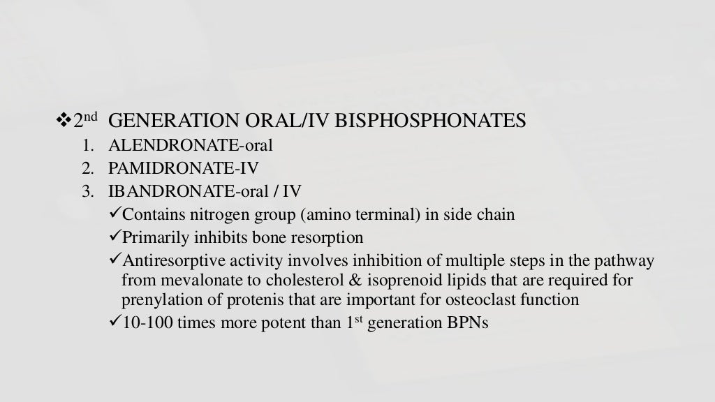 Use of bisphosphonates in orthopaedic surgery