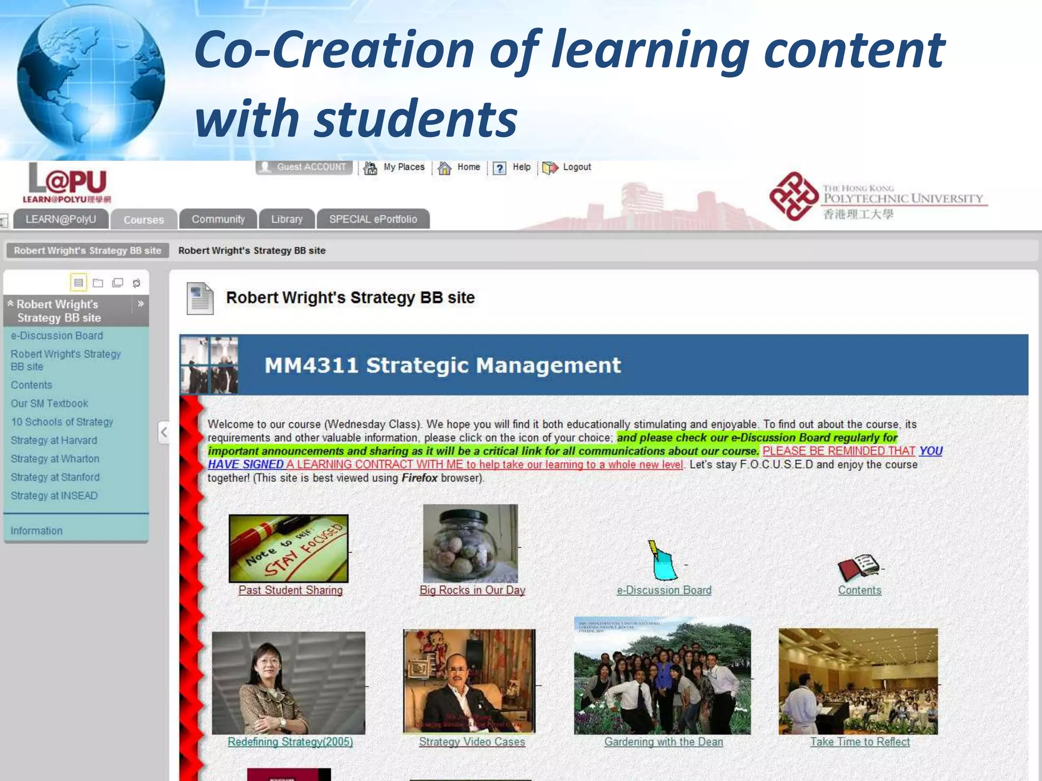Co-Creation of learning content
with students
 