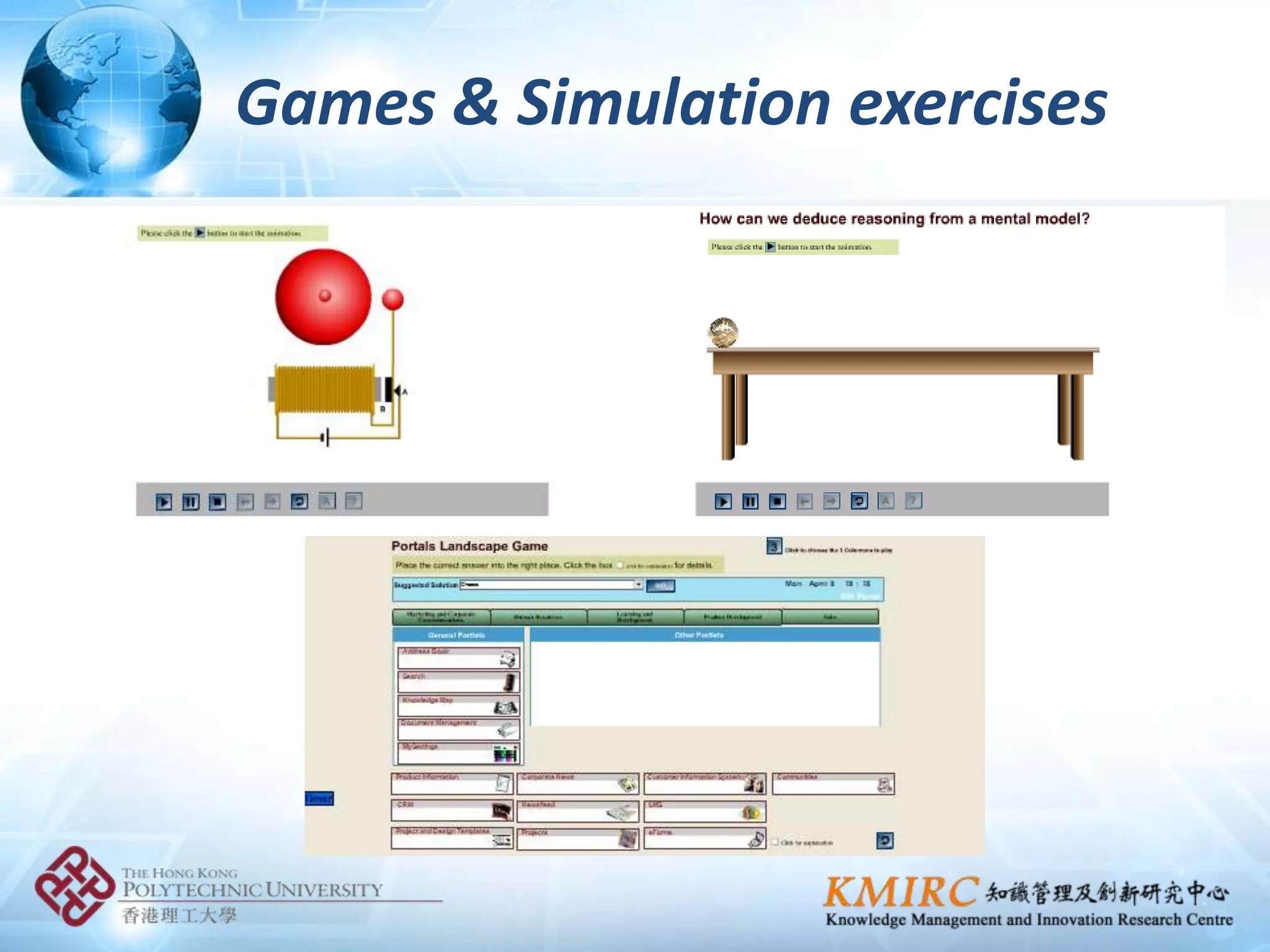 Games & Simulation exercises
 