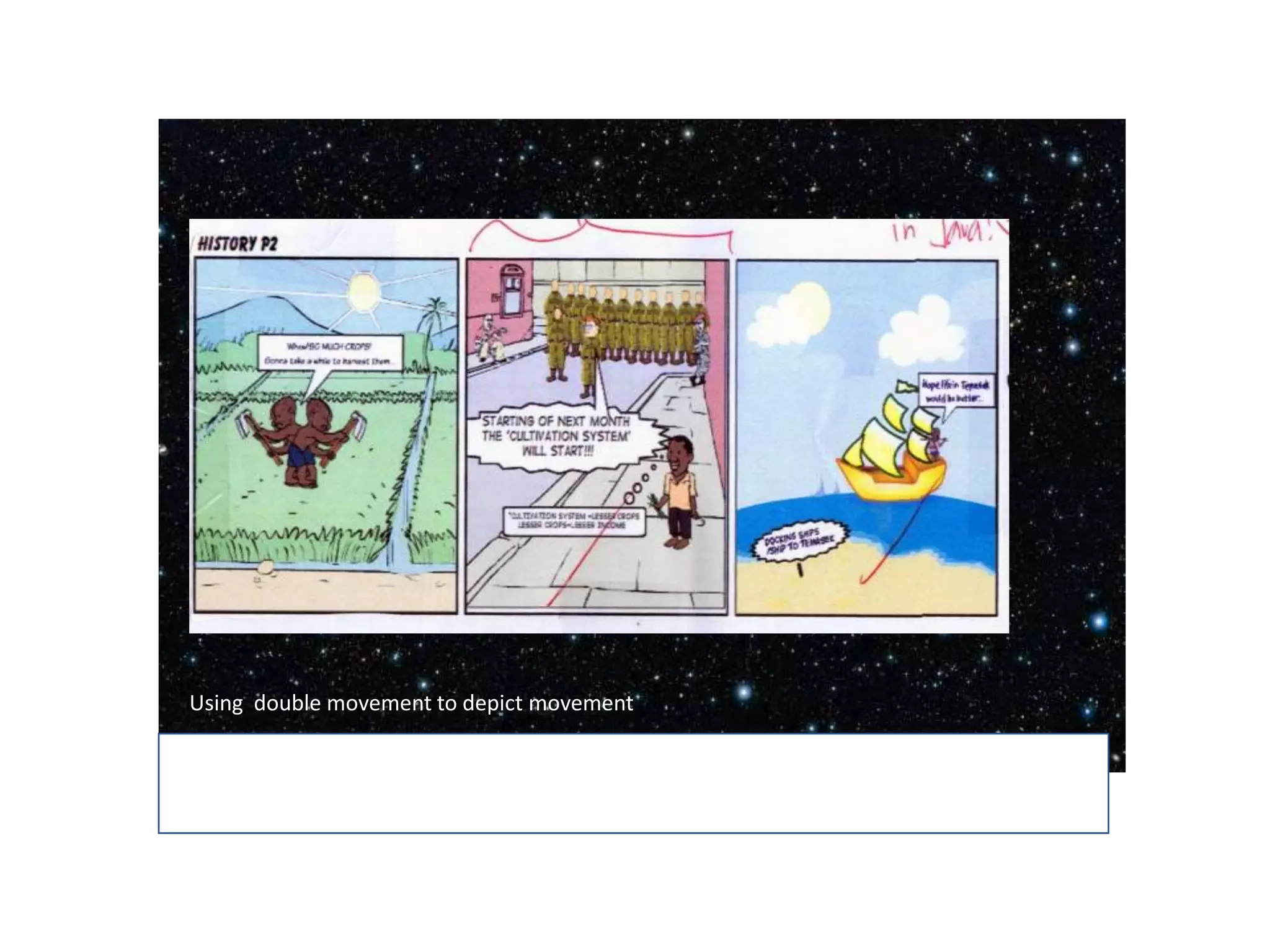 Using double movement to depict movement
 