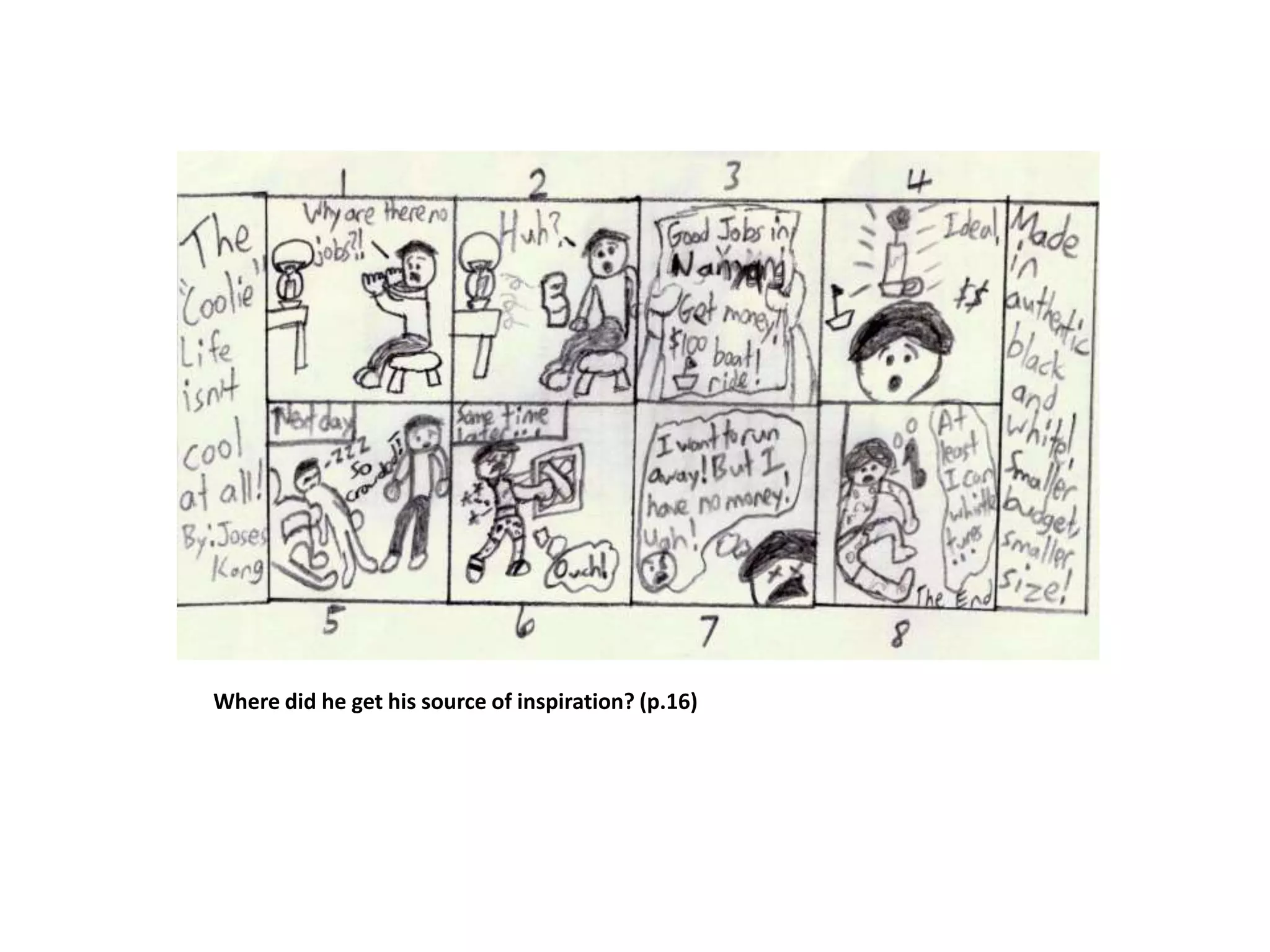 Where did he get his source of inspiration? (p.16)
 