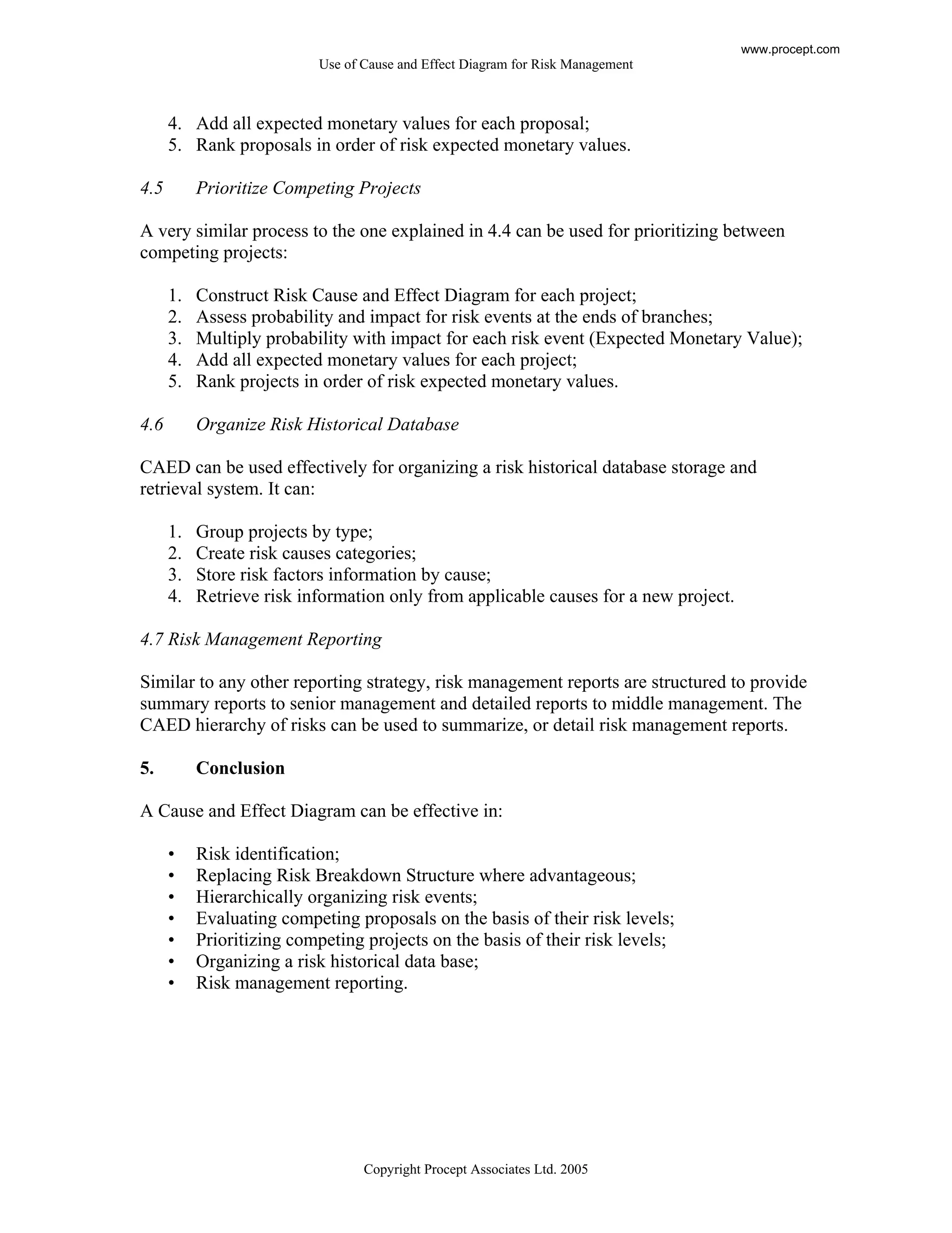 Use of Causeand Effect Diagrams for Risk Management | PDF