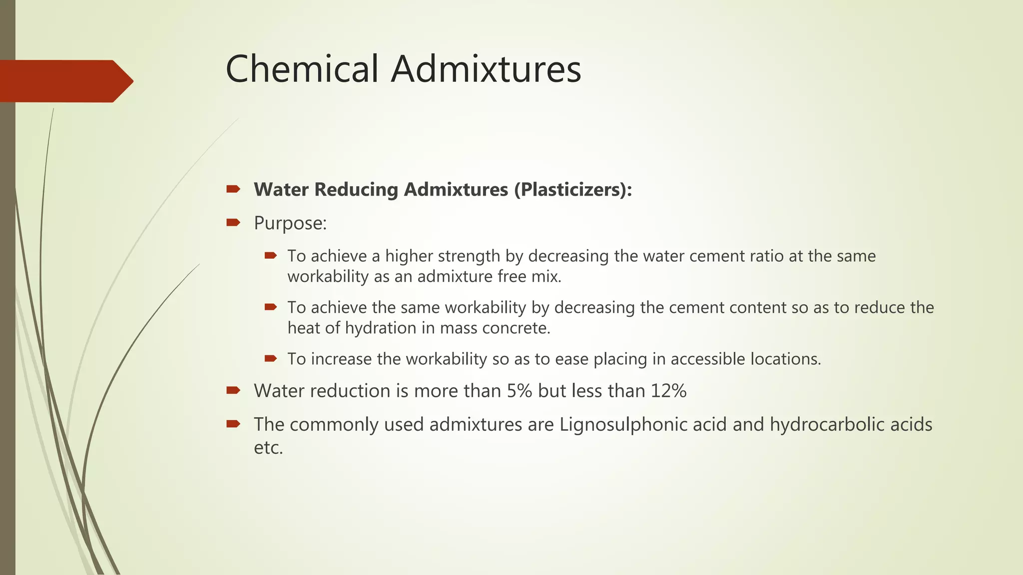 Use of chemical and mineral admixture in concrete | PPTX