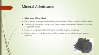 Use of chemical and mineral admixture in concrete | PPTX
