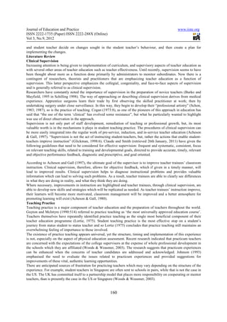 Use of clinical supervision cycle in the assessment of teacher | PDF