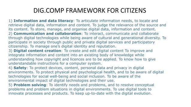 Use of DigCompEdu2.0 Framework | PPT
